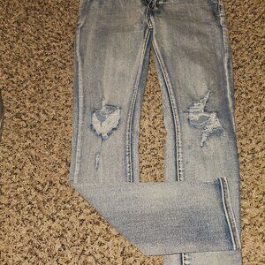 Mens distressed jeans 32×2w